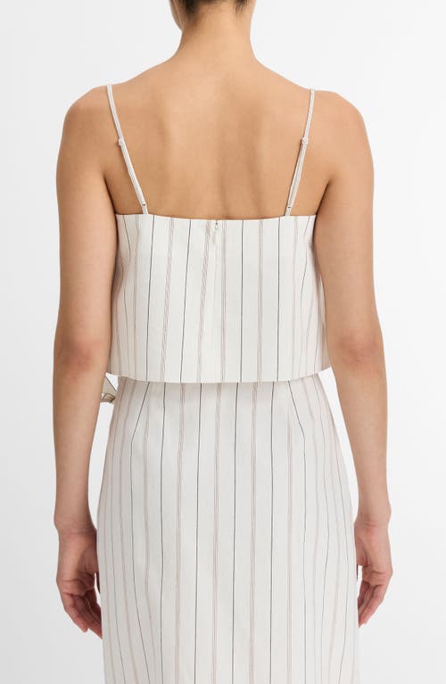 Shop Vince Seedling Stripe Drape Tank In Off White/marigold