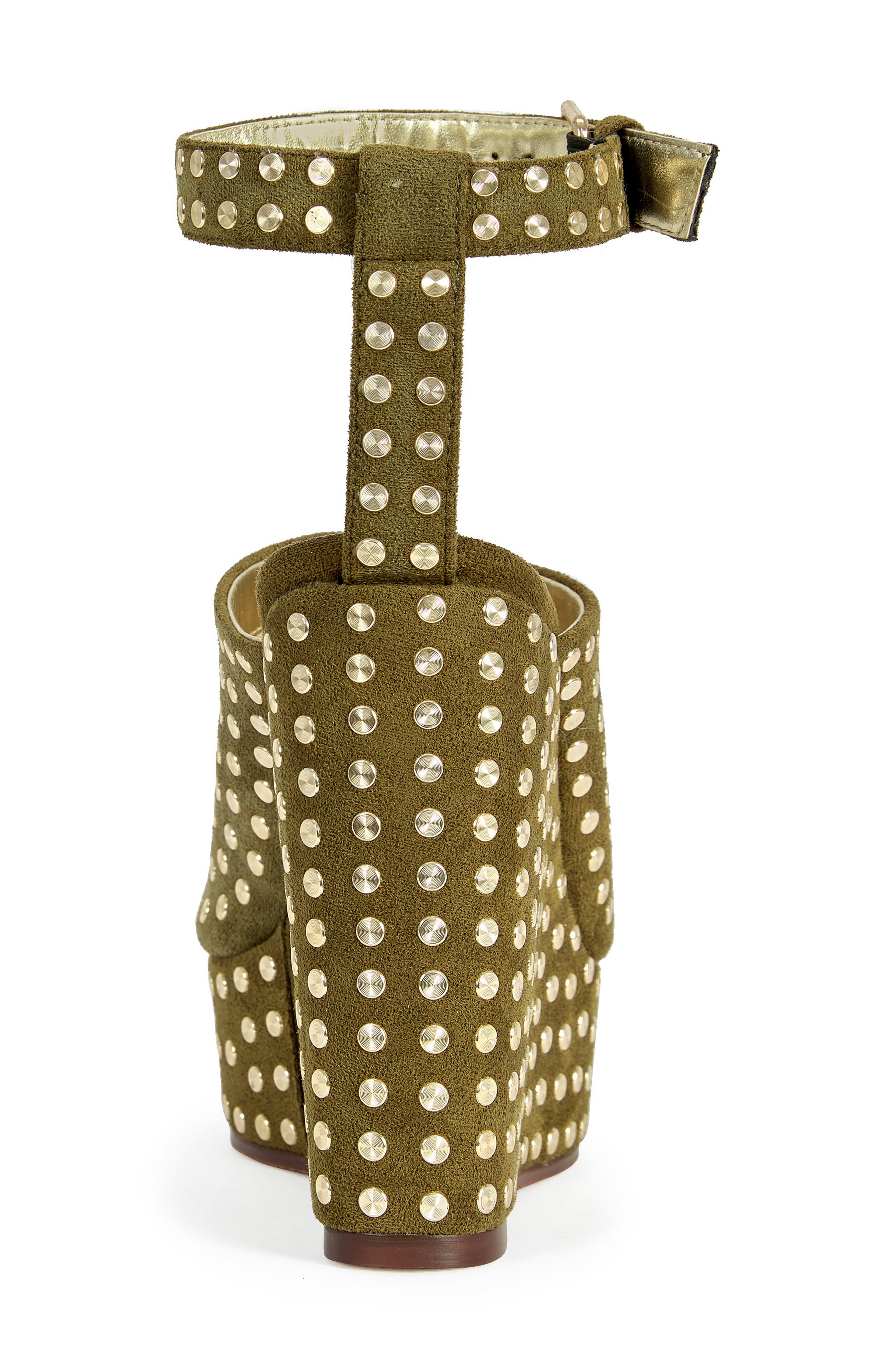 Mirova Studded Wedge Sandal, Alternate, color, OLIVE