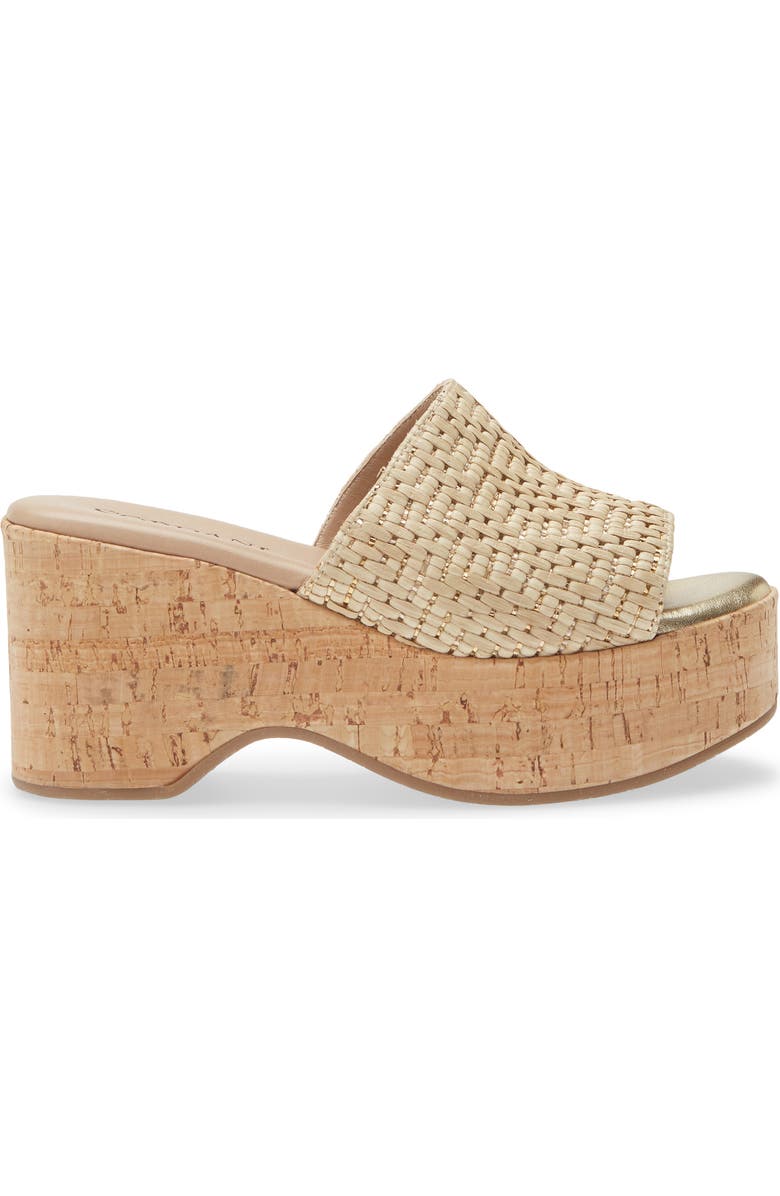 Cordani Joey Platform Slide Sandal, Alternate, color, Beige Raffia