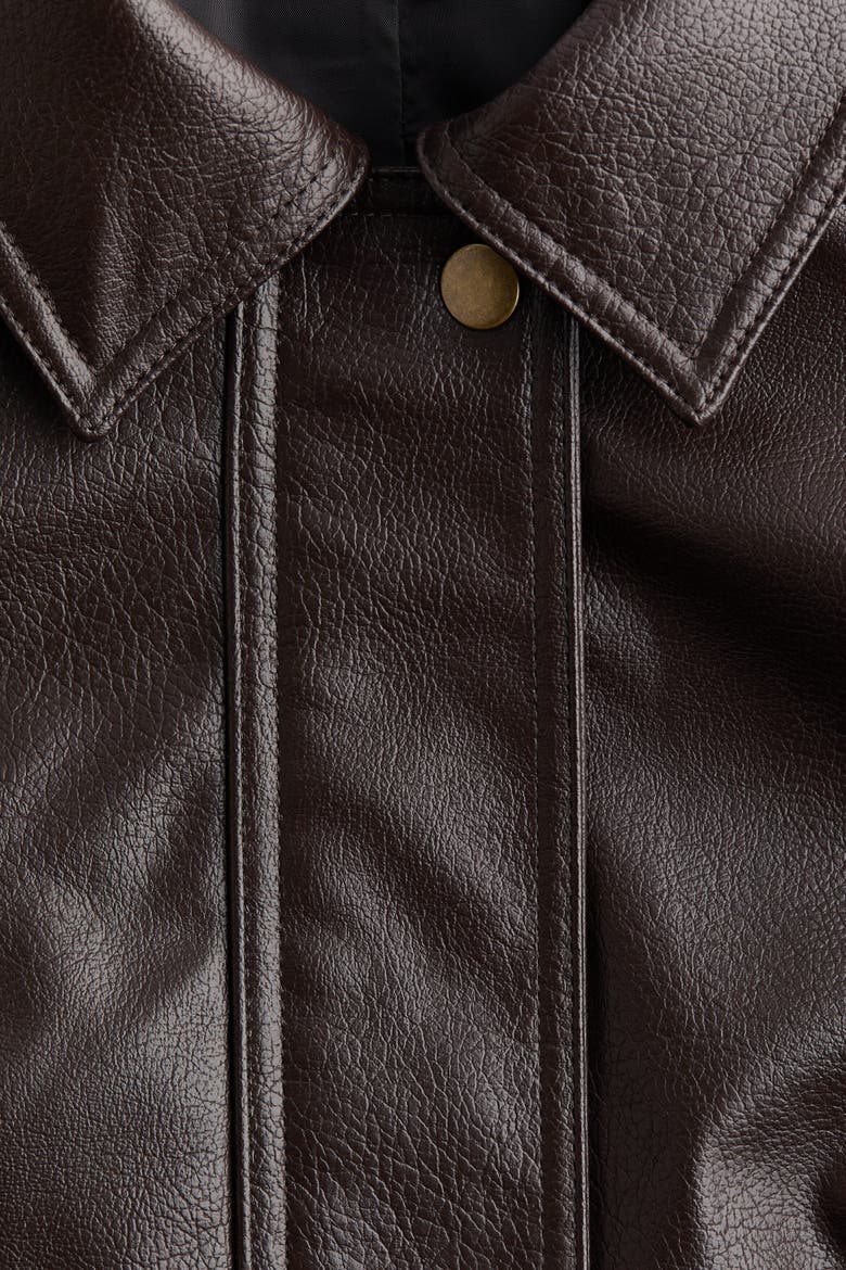 Coated Biker Jacket, Alternate, color, Dark brown