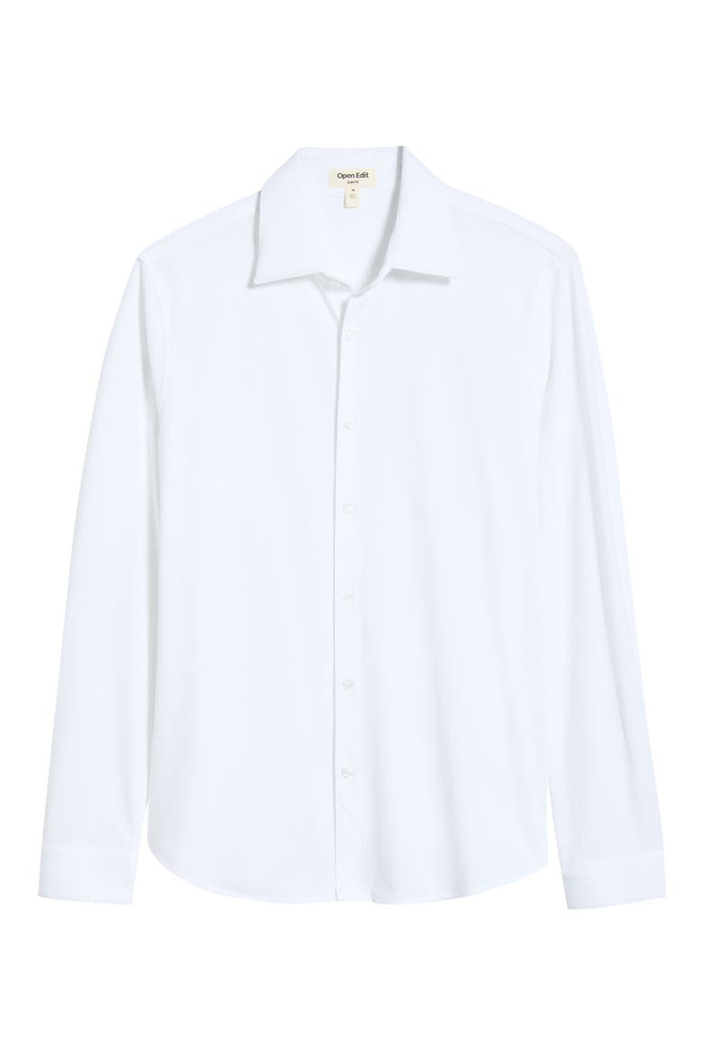 Slim Fit Solid Dress Shirt, Alternate, color, WHITE