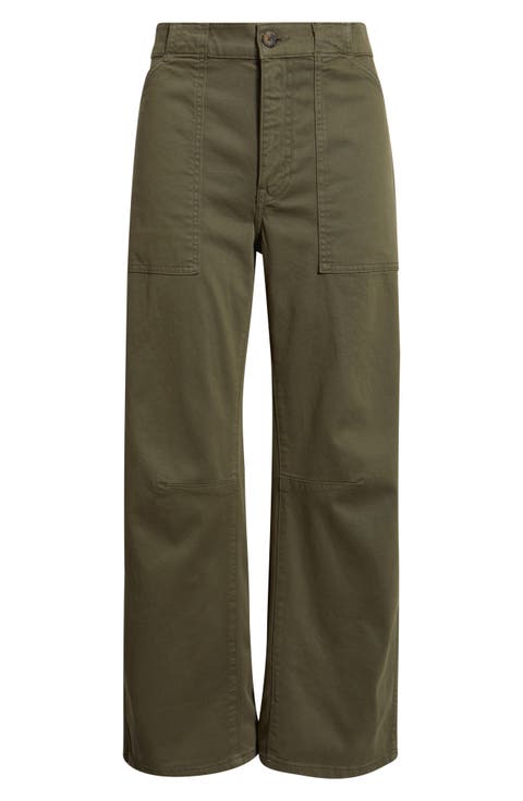 Darted Barrel Leg Pants