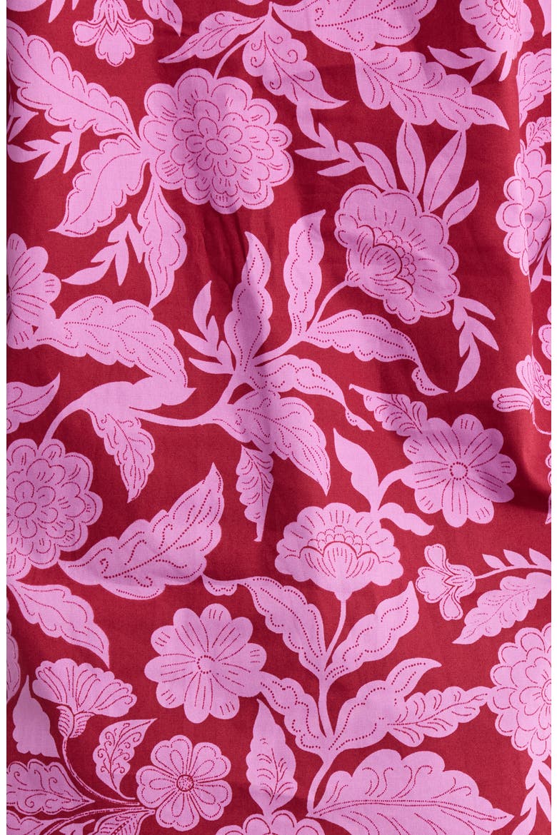 Yunice Floral Button-Up Top, Alternate, color, BURGUNDY-PINK