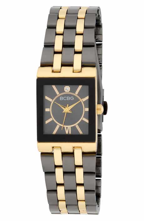 BCBG Modern Link Quartz Two-Tone Bracelet Watch, 34mm