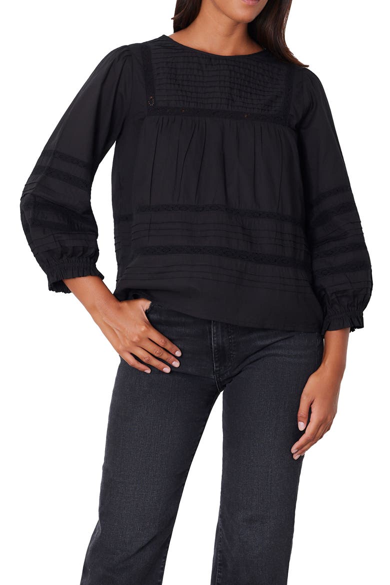 Dawn Lace Inset Top, Alternate, color, Black