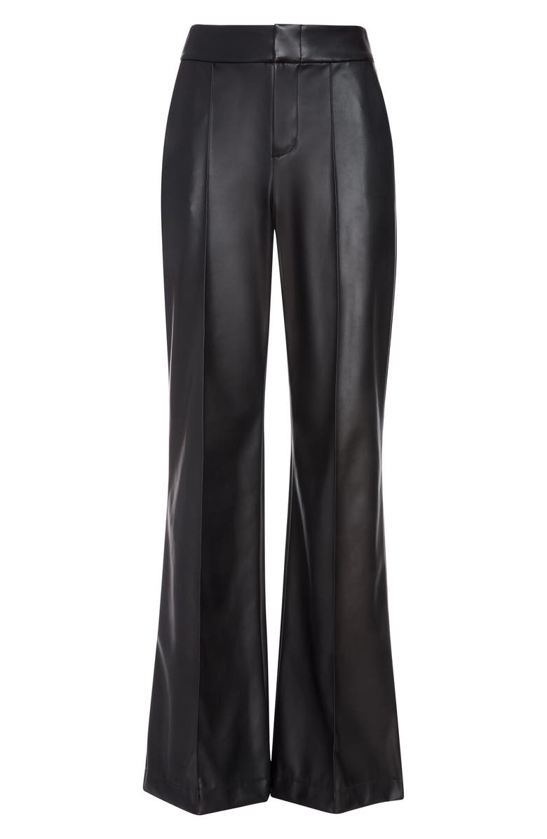 Alice + Olivia Dylan High Waist Faux Leather Wide Leg Pants, Alternate, color, 