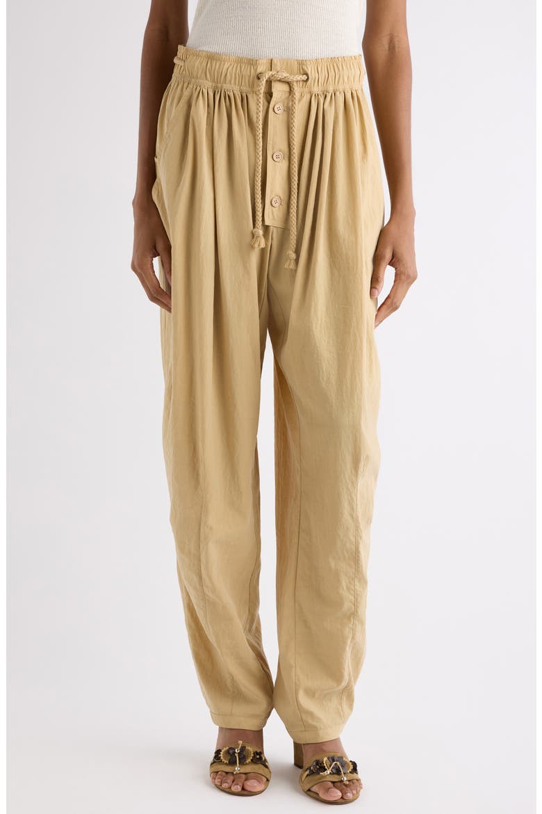 Falcona Gathered Tapered Pants, Main, color, DESERT