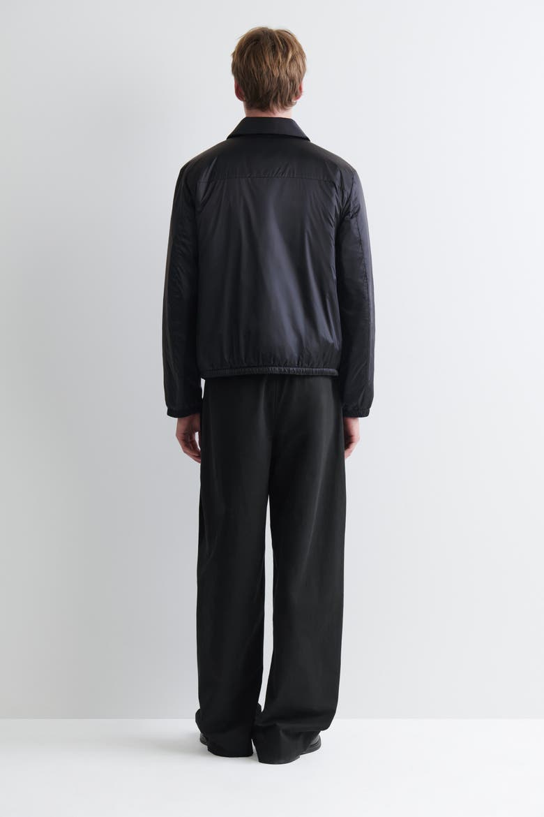 Padded Nylon Zip-Up Bomber Jacket, Alternate, color, NAVY