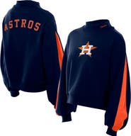 New Era Women's New Era  Navy Houston Astros Mock Neck Balloon Sleeve Sweatshirt