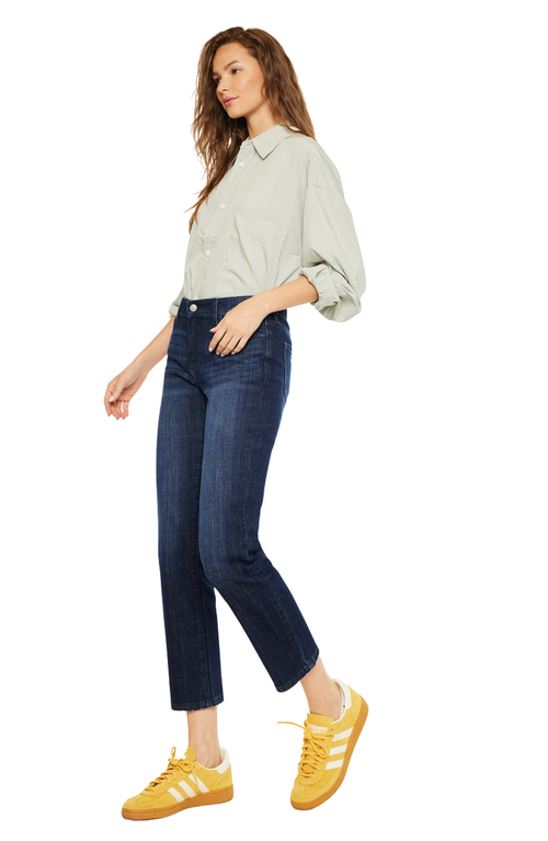 Official Kancan Usa Delvey Mid Rise Boyfriend Jeans In Dark Wash