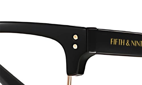 Fifth & Ninth Chaplin 55mm Square Blue Light Blocking Glasses In Black/gold