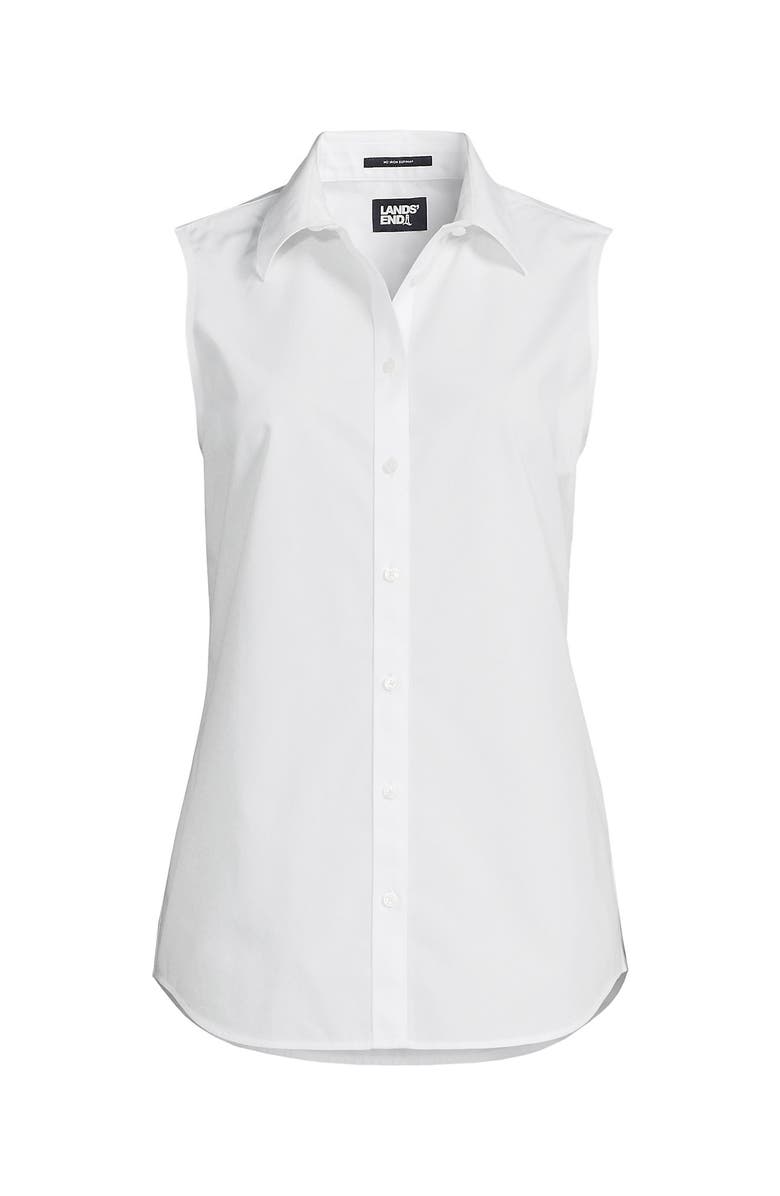 Lands' End Sleeveless No Iron Shirt, Alternate, color, White