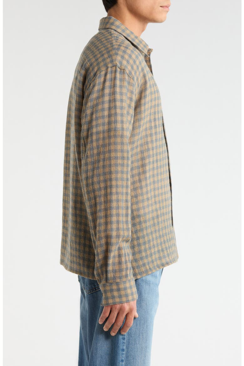 Plaid Wool Button-Up Shirt, Alternate, color, BLUE/ BEIGE PLAID