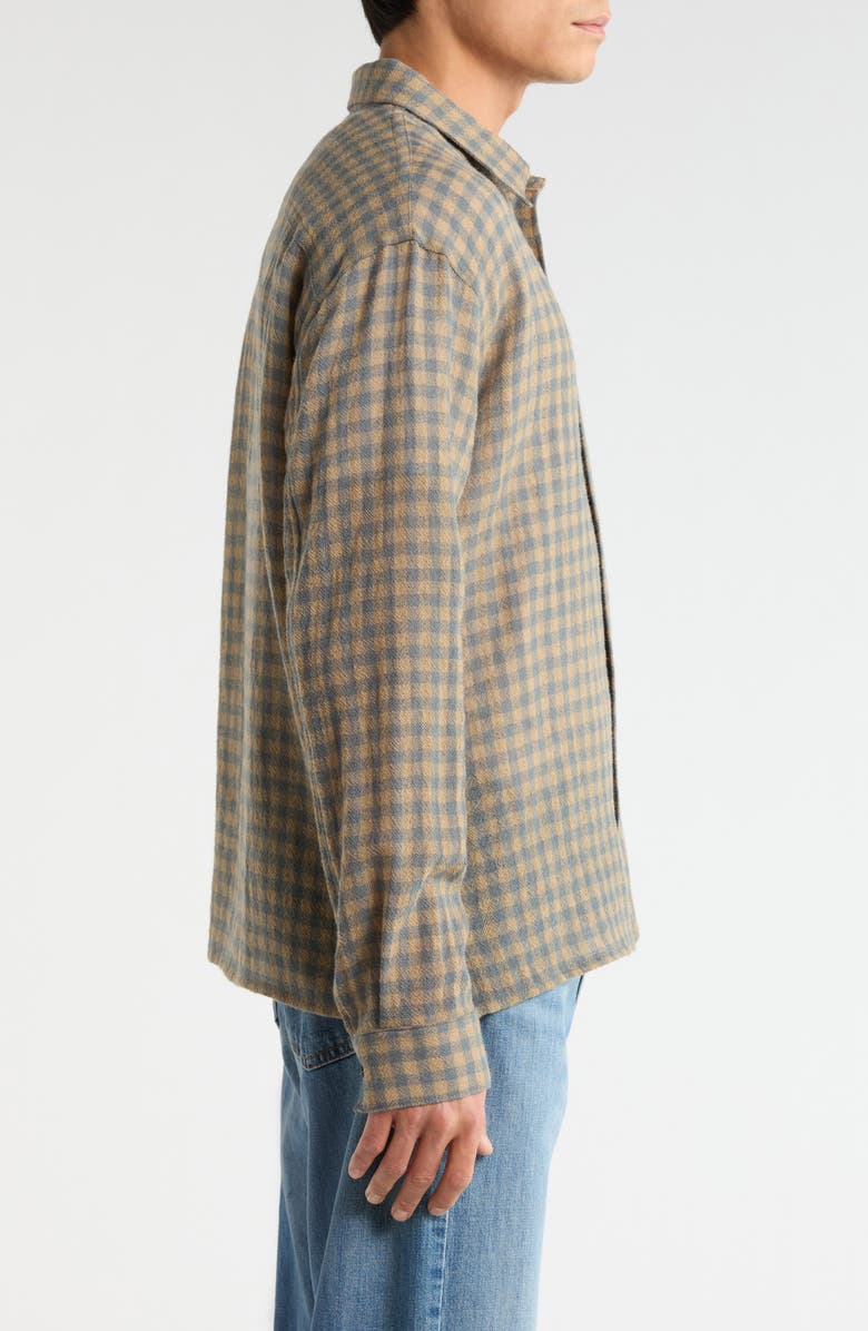 FRAME Plaid Wool Button-Up Shirt, Alternate, color, Blue/ Beige Plaid