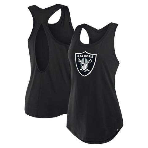 Women's Fanatics Black Las Vegas Raiders Iron Fan Tank Top