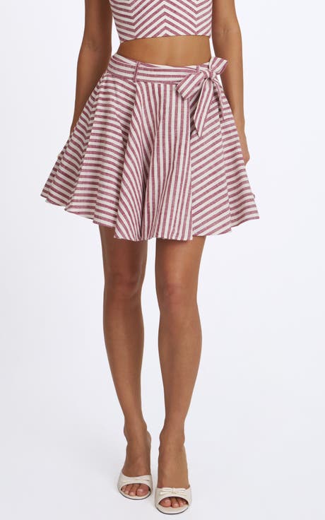 Xolani Striped Linen Mini Skirt