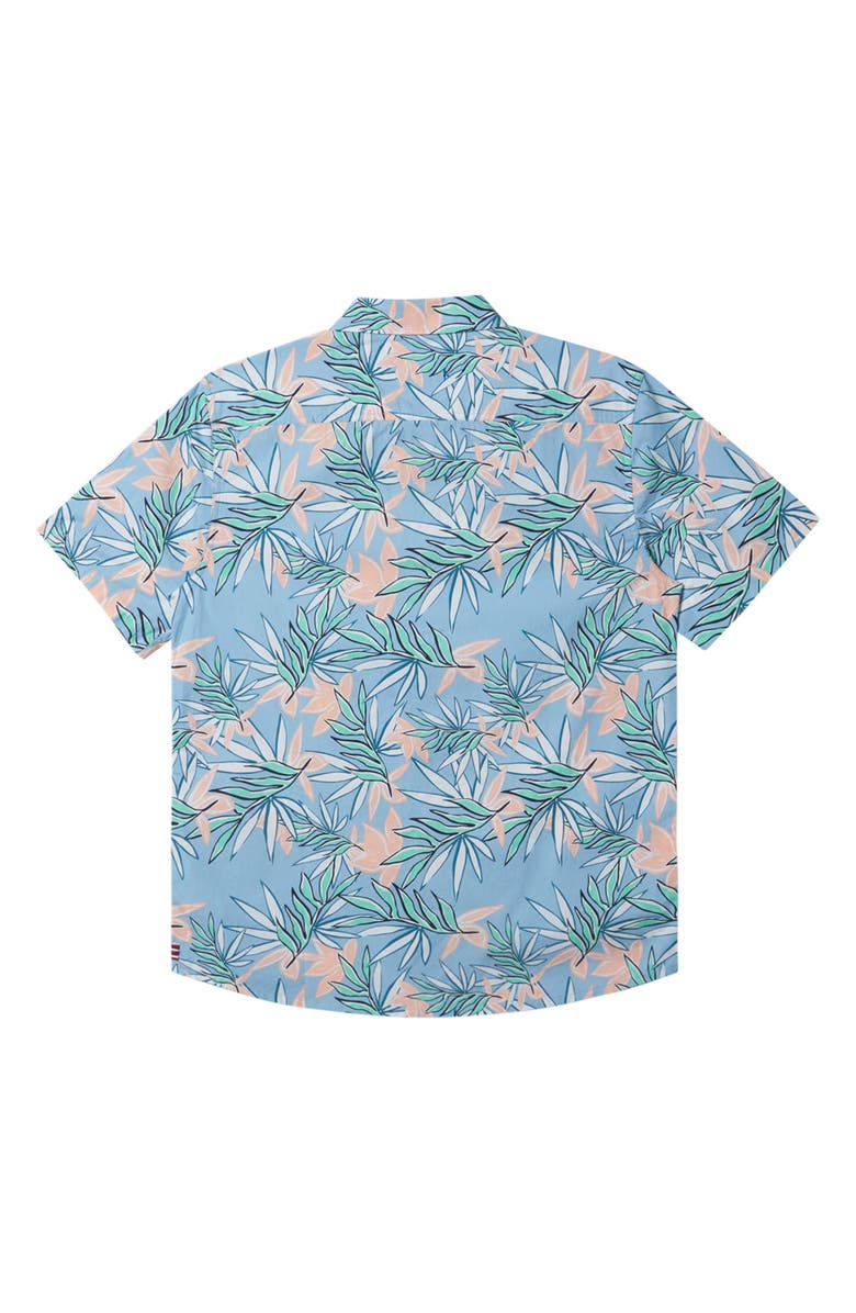 Quiksilver Hi Feelin' Floral Short Sleeve Button-Up Shirt, Alternate, color, Blue Bell
