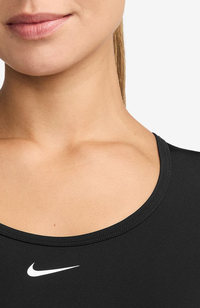 Nike Pro Dri-FIT Long Sleeve Crop T-Shirt, Alternate, color, Black/ Anthracite/ White