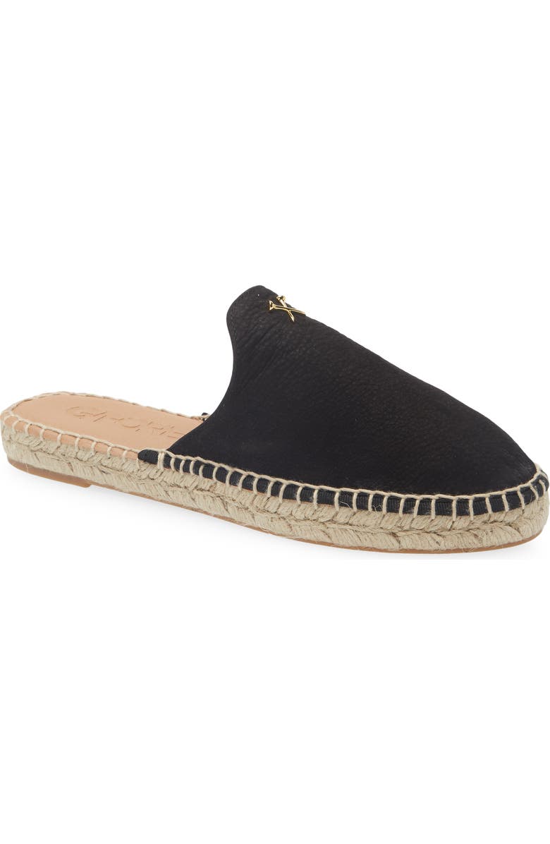 G/FORE Metal Tees Nubuck Espadrille Mule, Main, color, Onyx