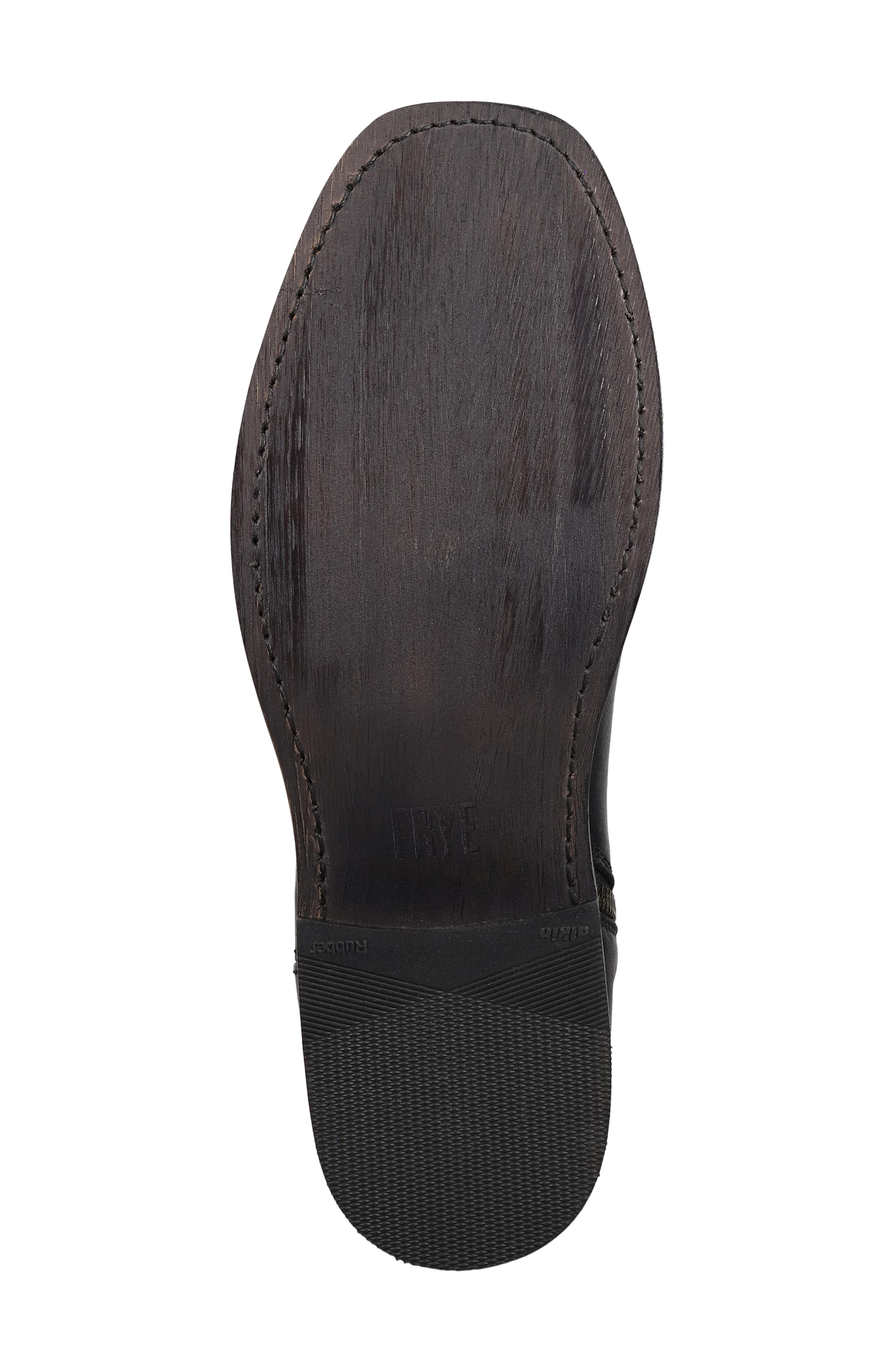 Frye Campus Leather Plain Toe Zip Boot, Alternate, color, Black