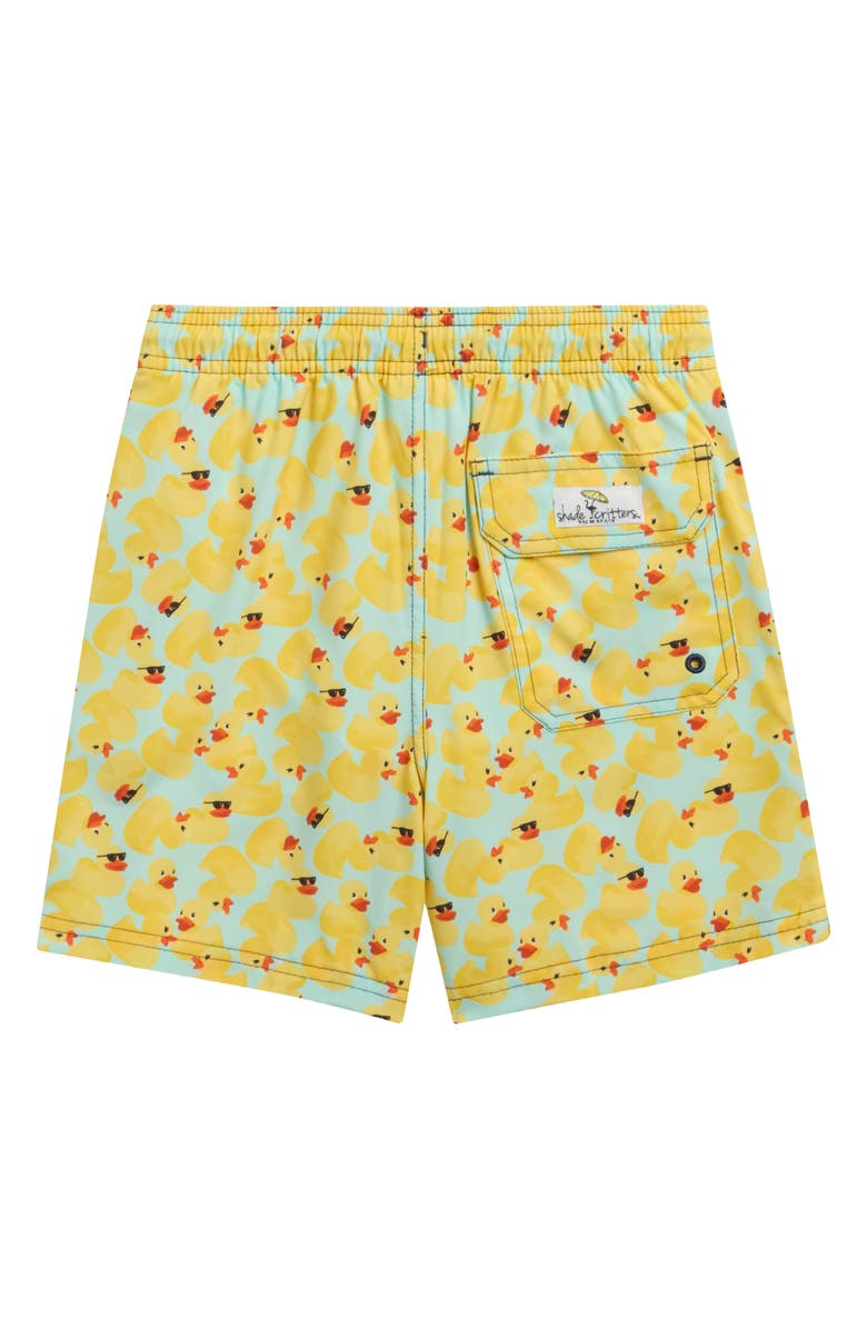 Shade Critters Kids' Ditsy Ducks Swim Trunks, Alternate, color, Yellow