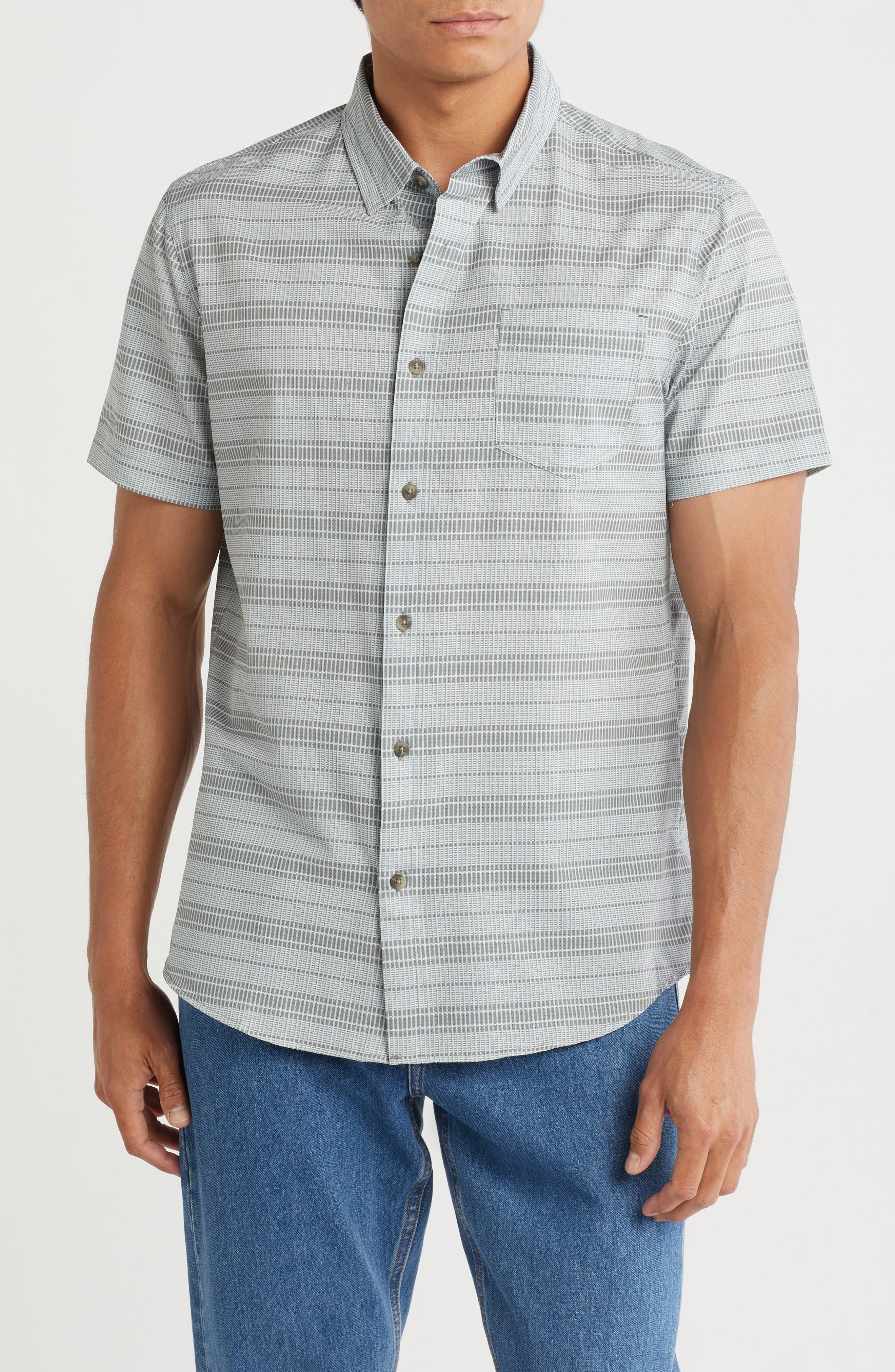 Union Print UB Tech Short Sleeve Stretch Aero Mesh Button-Up Shirt