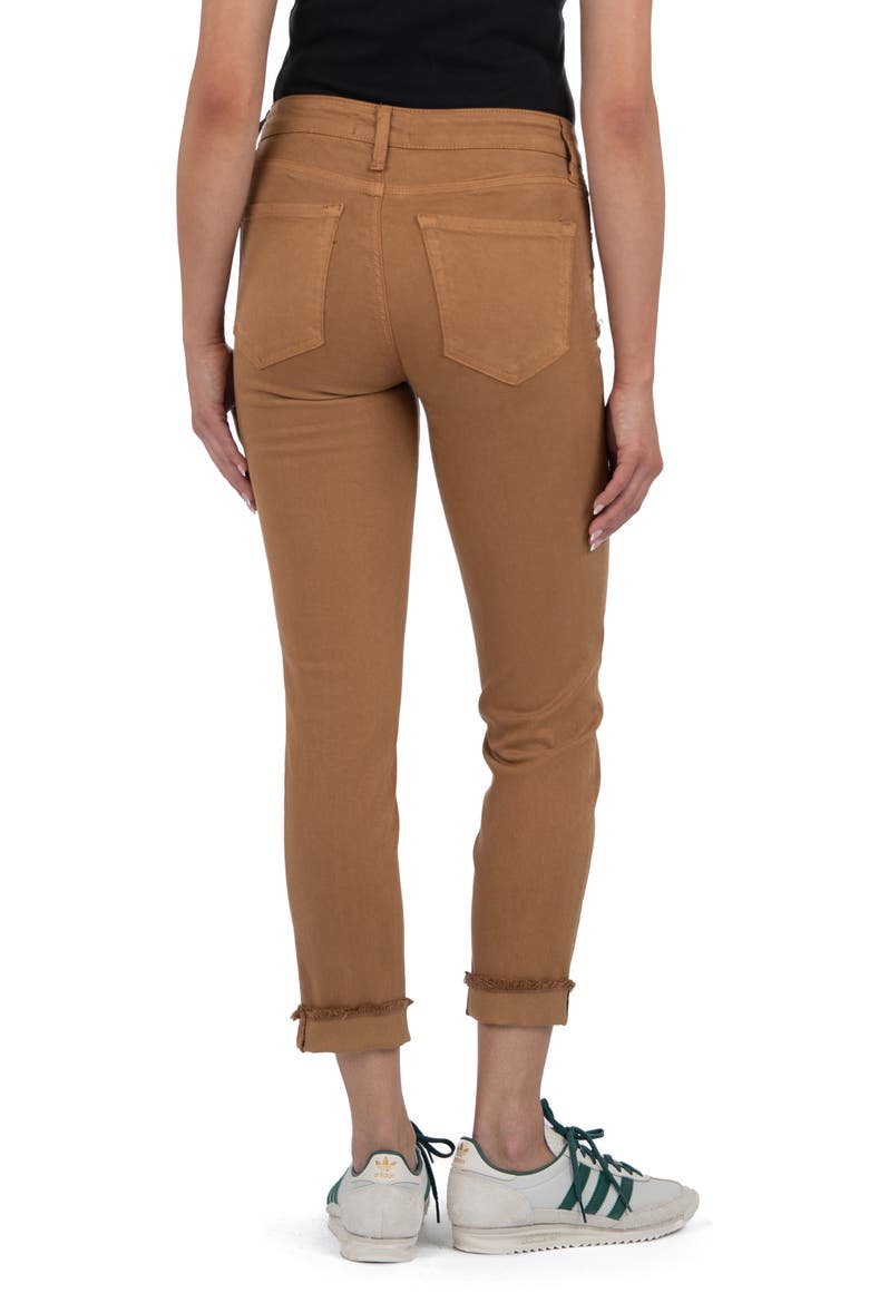 Amy Seamed Mid Rise Crop Slim Jeans, Alternate, color, SUNBRONZE