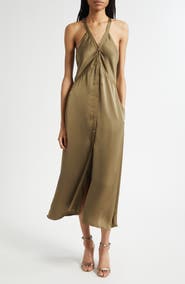 Ramy Brook Cynthia Racerback Satin Shirtdress