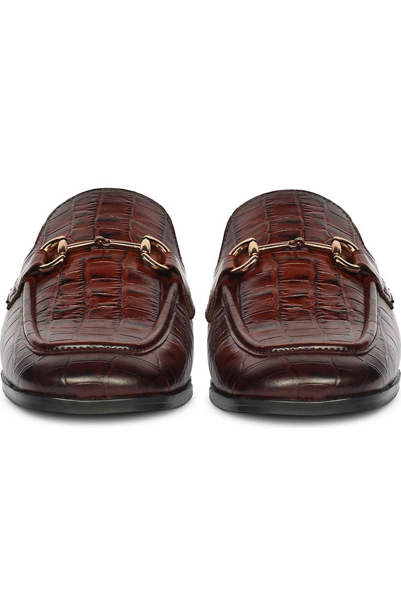 SAINT G Savannah Croc Embossed Mule, Alternate, color, Chocolate