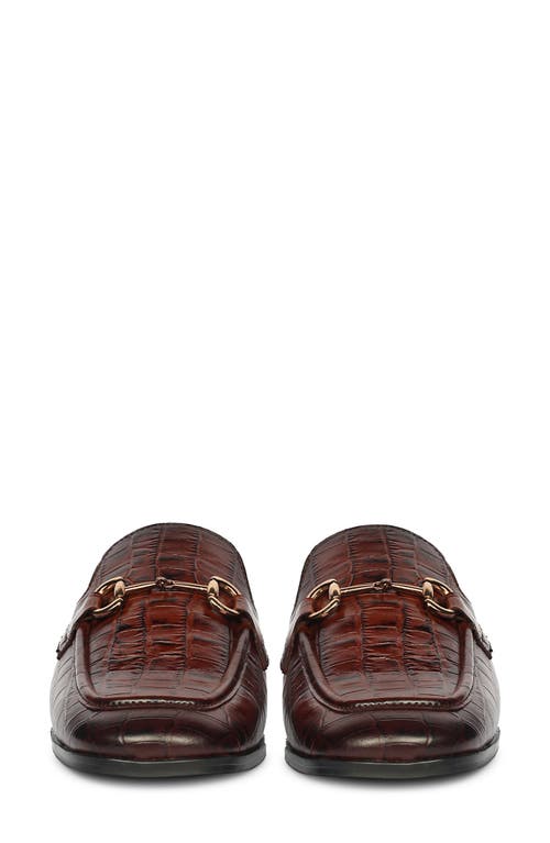 Saint G Savannah Croc Embossed Mule In Brown