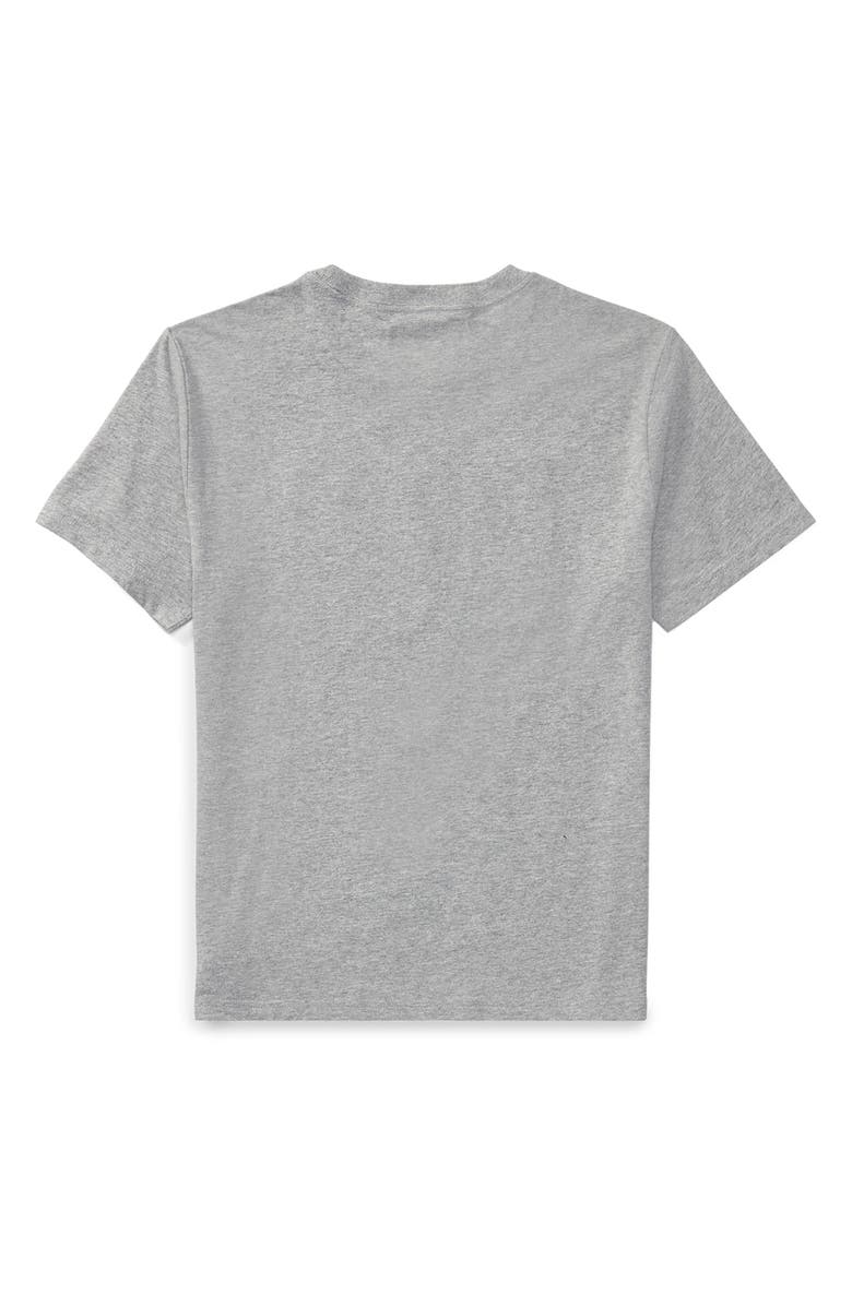 Polo Ralph Lauren Kids' Flag Appliqué Heathered Cotton T-Shirt, Alternate, color, 
