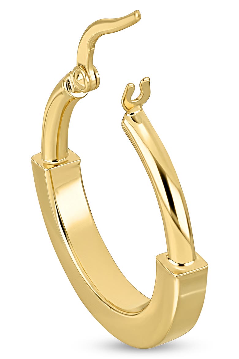 14k Gold Lock Hoop Earrings, Alternate, color, 14K YELLOW GOLD