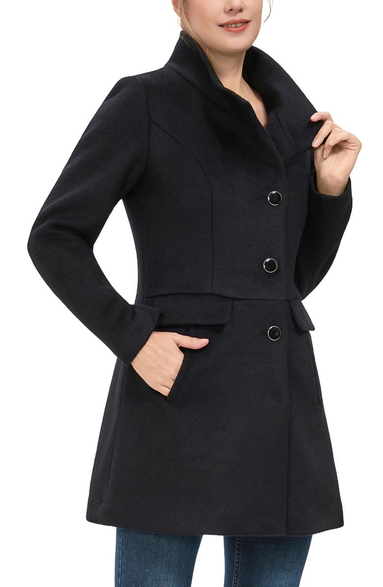 Kimi & Kai Women's Olivia Wool Blend Walking Coat, Alternate, color, Black