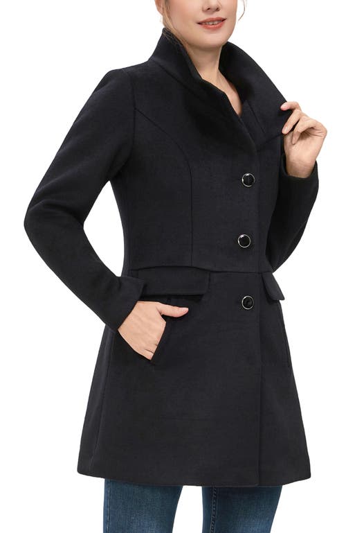 Kimi & Kai Olivia Wool Blend Walking Coat In Black