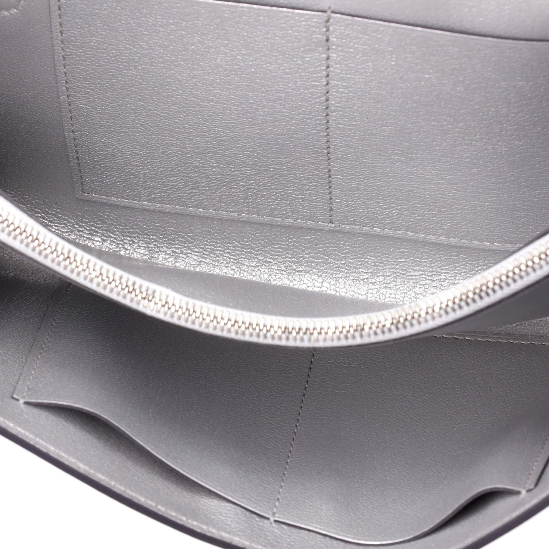 Pre-Owned Hermes Kelly To Go Wallet Metallic Chevre Chamkilight, Alternate, color, Gris Argente