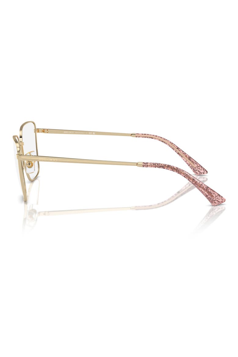 55mm Pillow Optical Glasses, Alternate, color, PALE GOLD / DEMO LENS