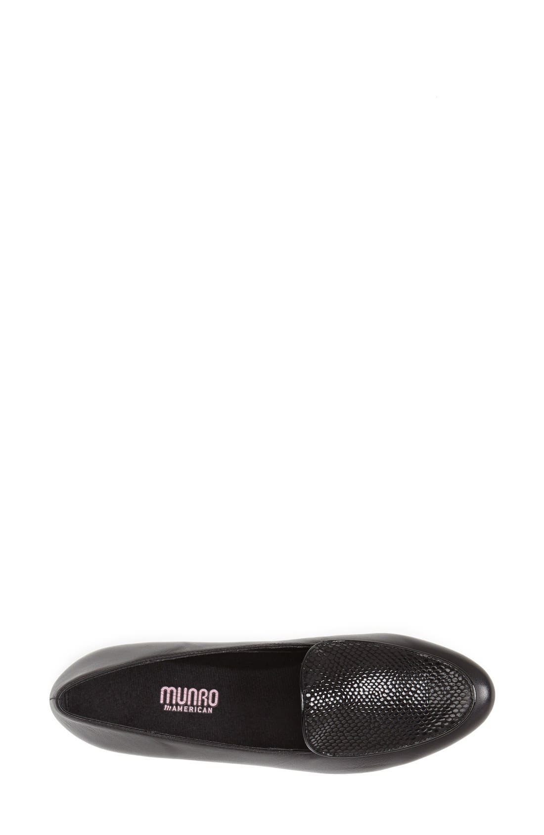 'Mallory' Leather Loafer, Alternate, color, BLACK SNAKESKIN