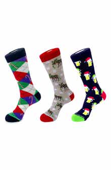 3-Pack Holiday Crew Socks