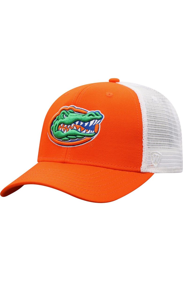 TOP OF THE WORLD Men's Top of the World Orange/White Florida Gators Trucker Snapback Hat, Main, color, 