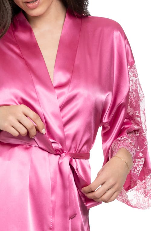 In Bloom By Jonquil Annalee Lace Inset Satin Wrap In Orchid Pink