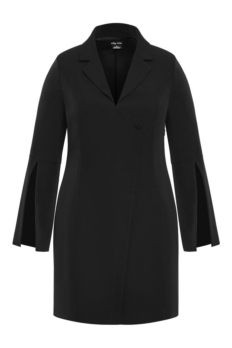 Ryleigh Long Sleeve Coat Dress, Alternate, color, BLACK