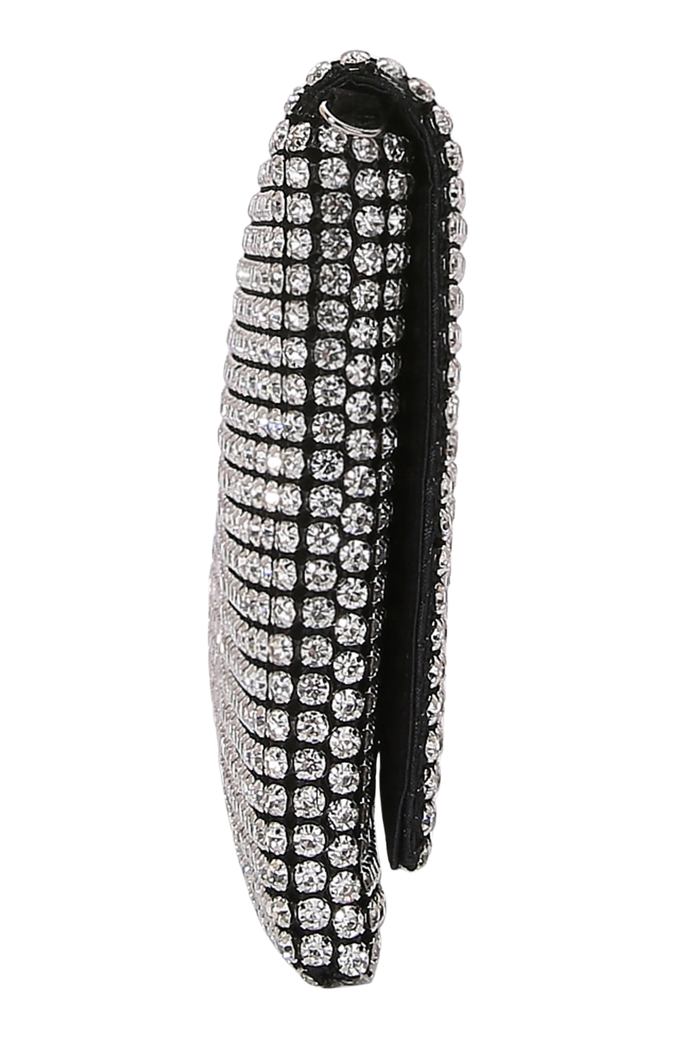 BERNESS Large Rhinestone Embellished Clutch, Alternate, color, Black