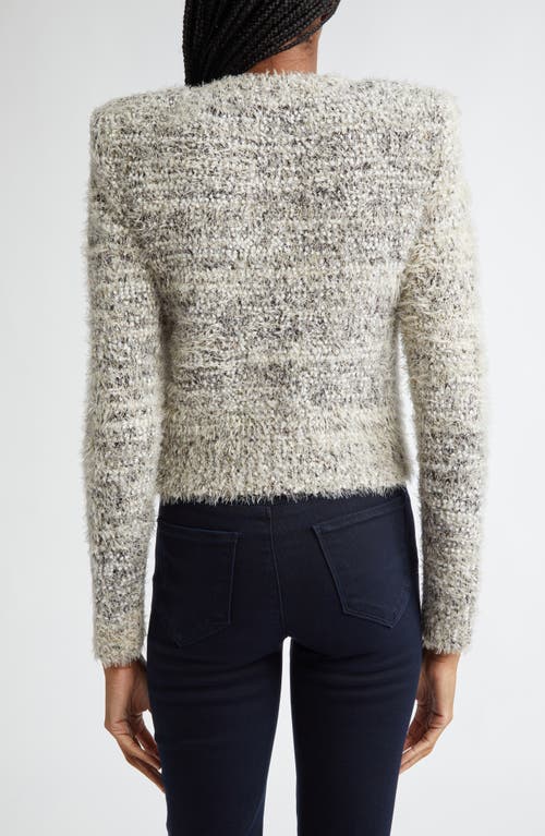 L Agence Una Cardigan In Black/ivory/gold Multi