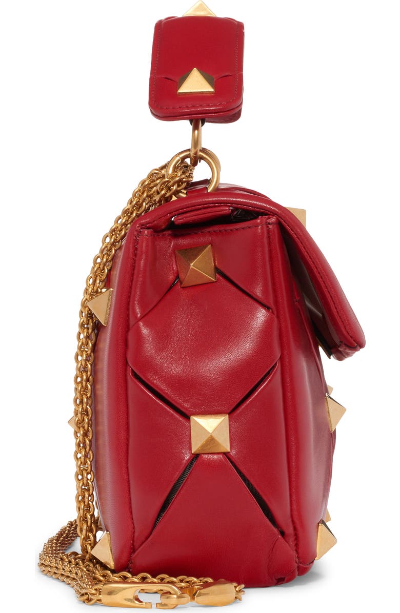 Valentino Garavani Large Roman Stud Craving Leather Top Handle Bag, Alternate, color,