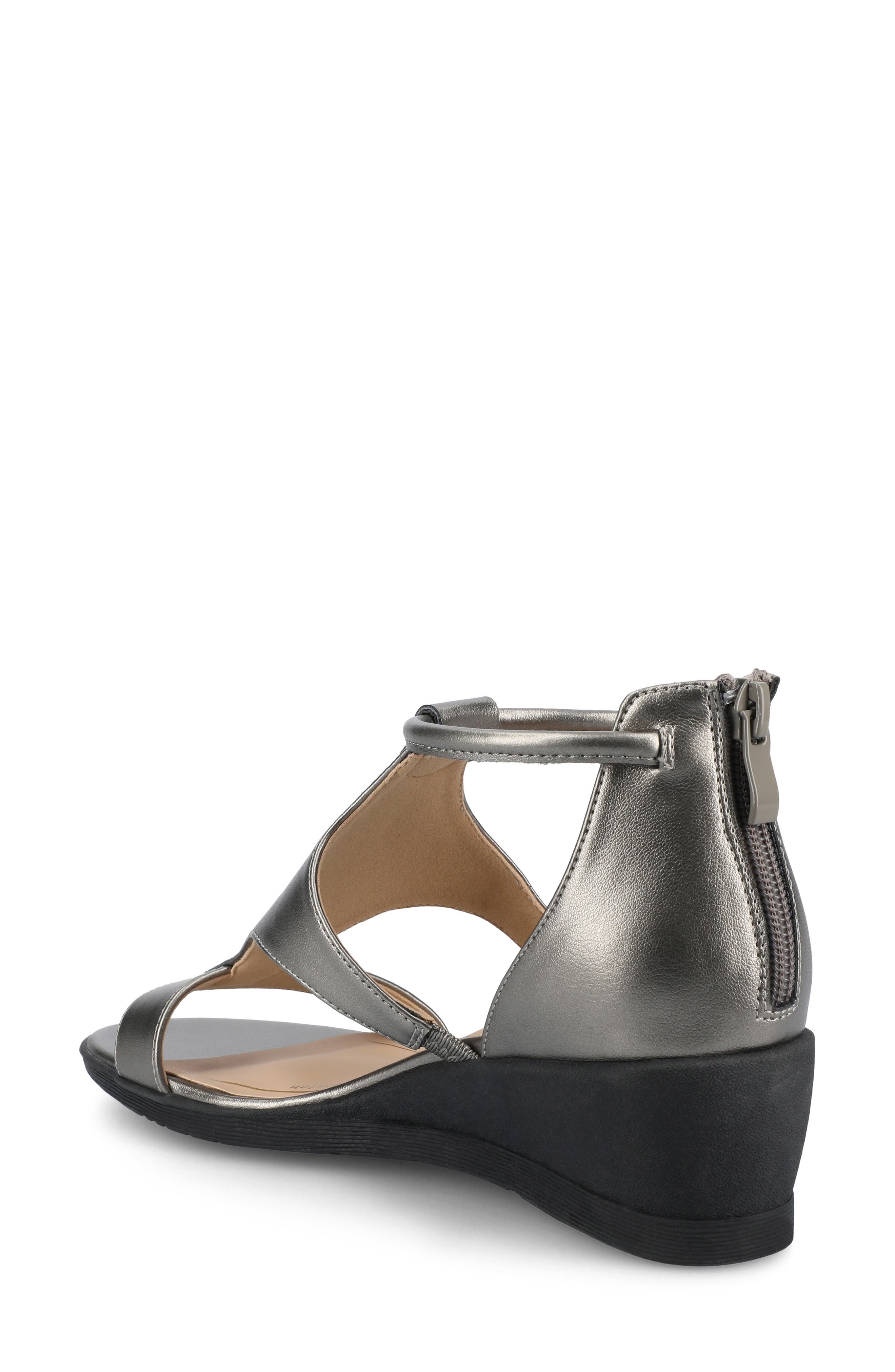 JOURNEE Trayle Wedge Sandal, Alternate, color, PEWTER