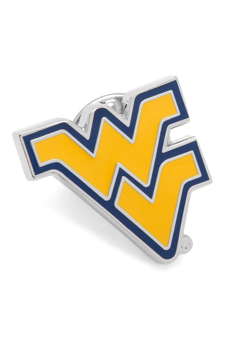 NCAA West Virginia Mountaineers Lapel Pin, Main, color, WEST VIRGINIA FLYING WV LOGO