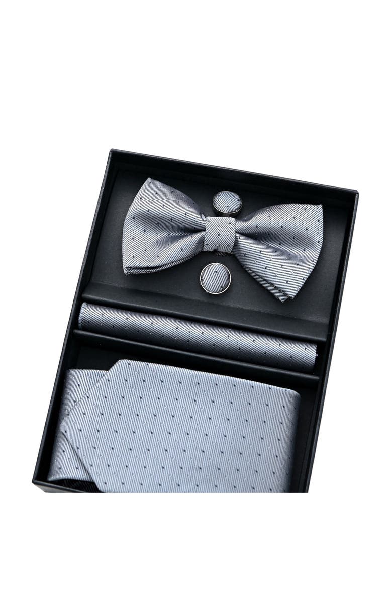 MOUSTACHE Dotted Tie Set, Alternate, color, Silver
