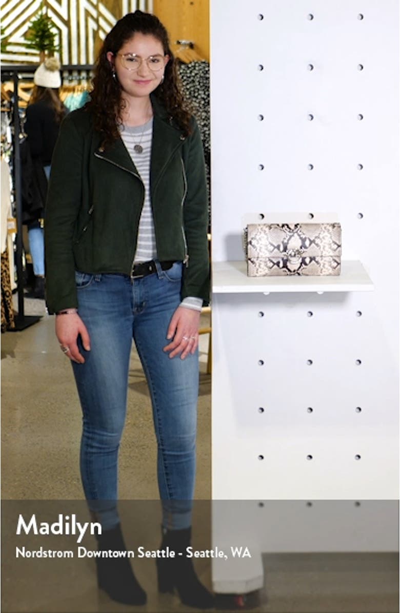 Jean Snake Embossed Leather Clutch, sales video thumbnail