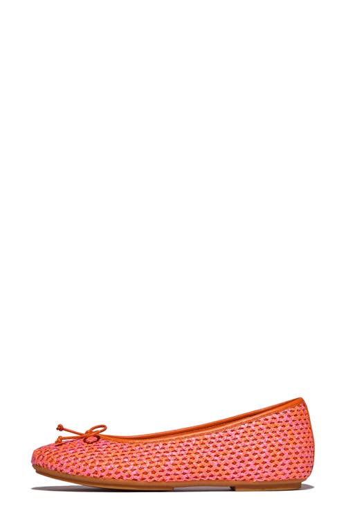 Fitflop Delicato Woven Mary Jane Flat In Satsuma/pinkperfect Mix