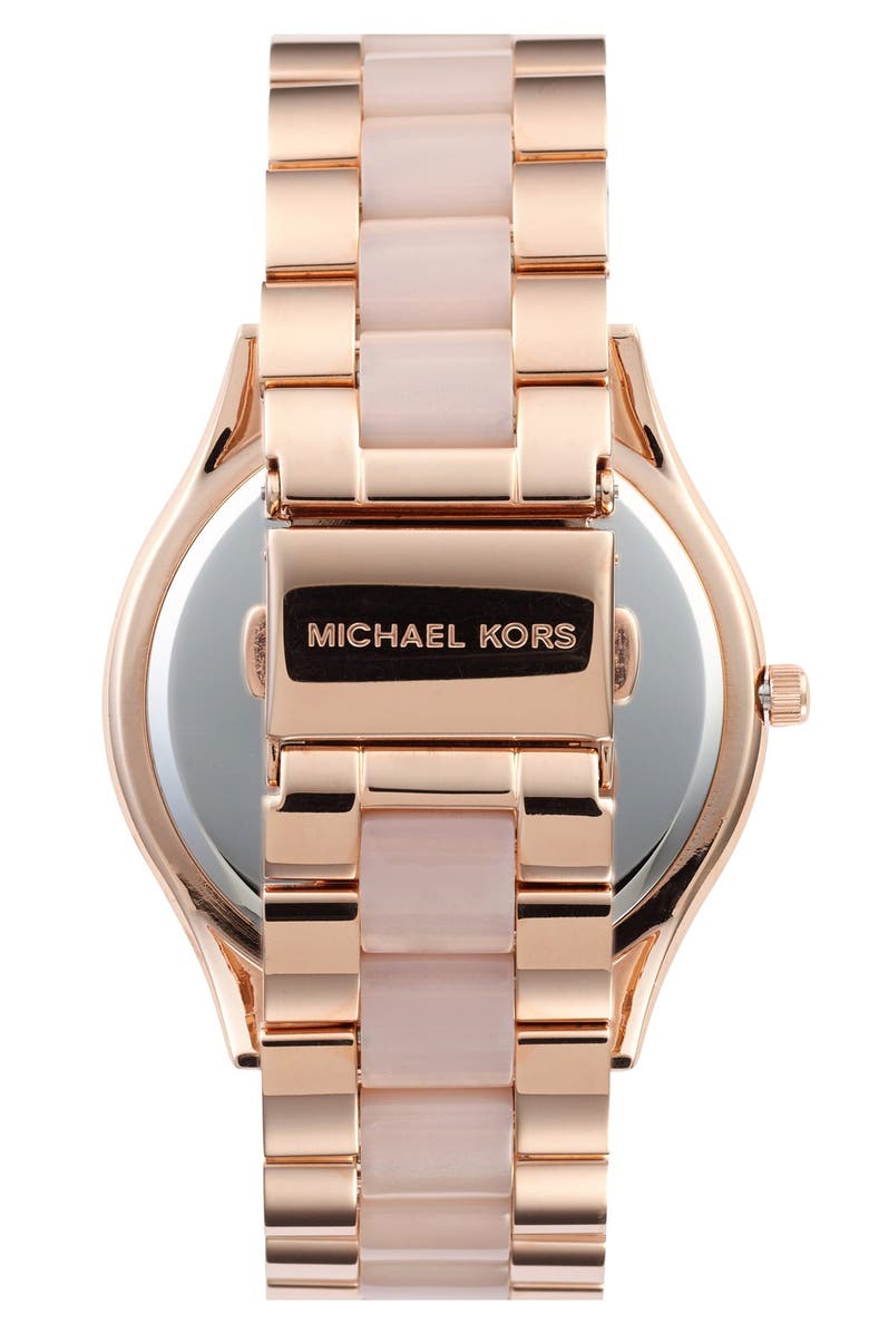 Michael Kors 'Blair' Crystal Bezel Two-Tone Bracelet Watch, 39mm, Alternate, color,